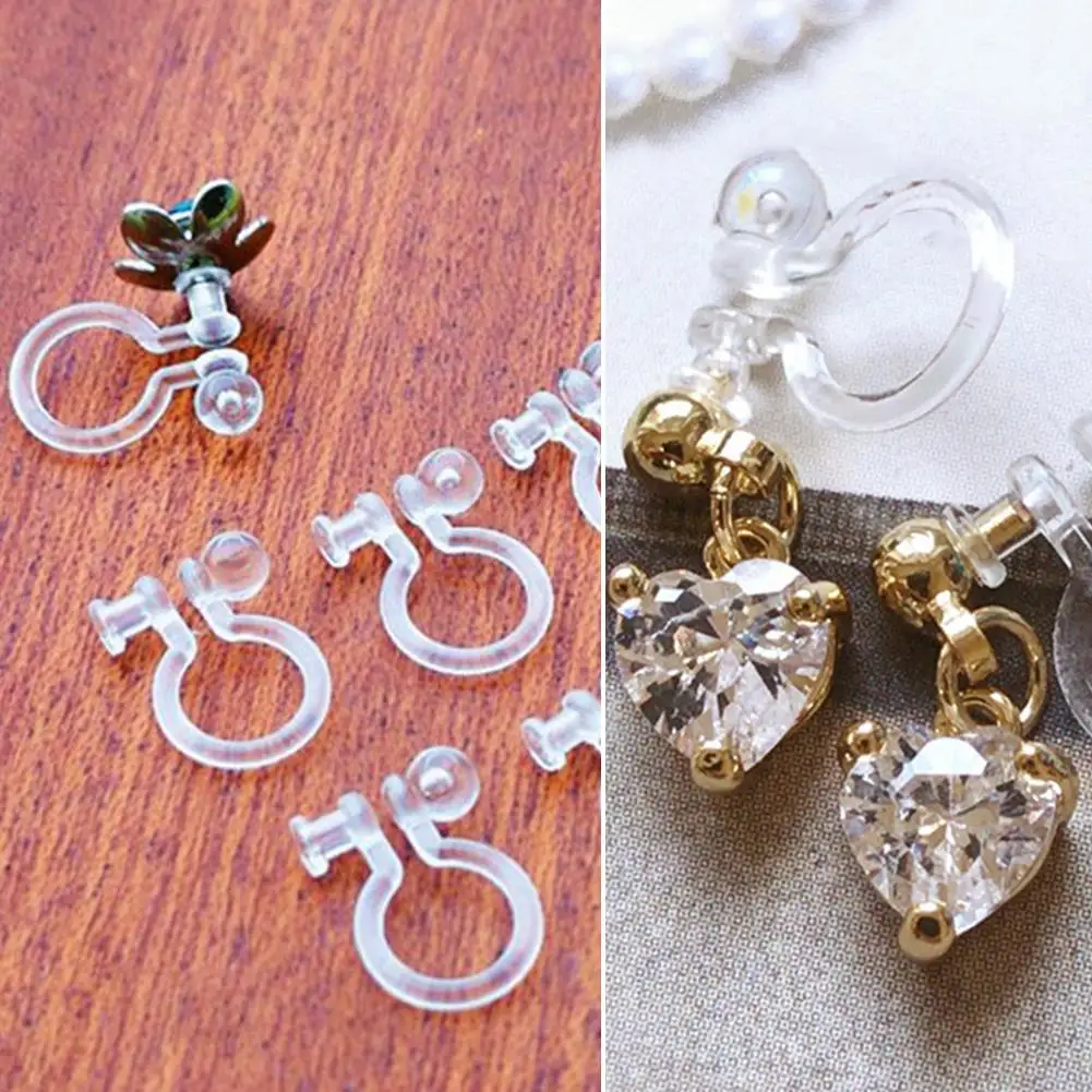 

10Pcs 0.7/0.9mm Transparent U Shape Ear Clip Non-Pierced Earrings DIY Jewelry Ear Clips Without Pierced Ear jewelry Accessories