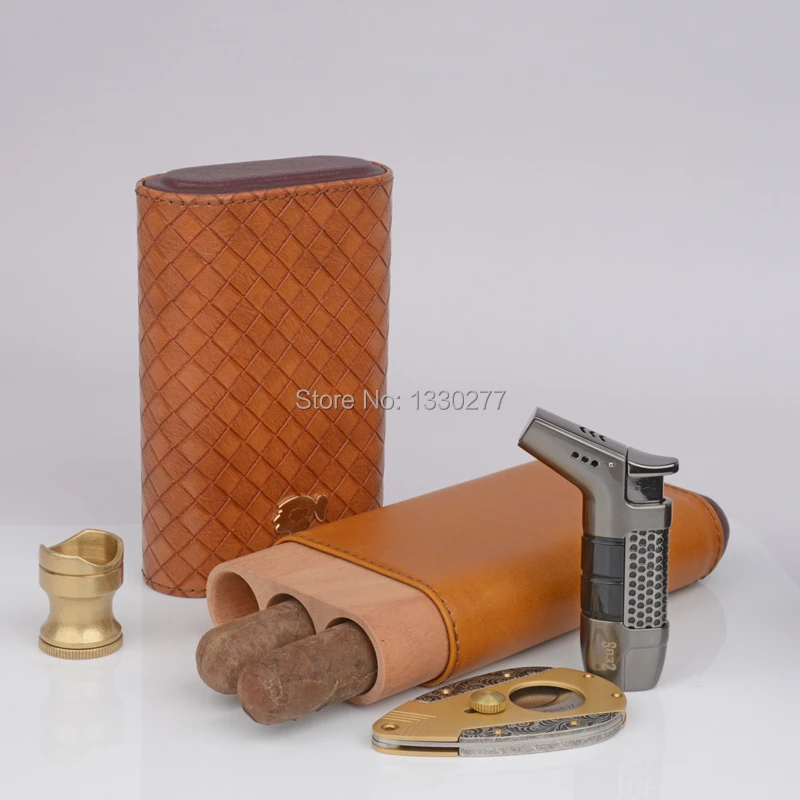 COHIBA Коричневый тканым узором Испании кедрового дерева 3 больших пальцев для