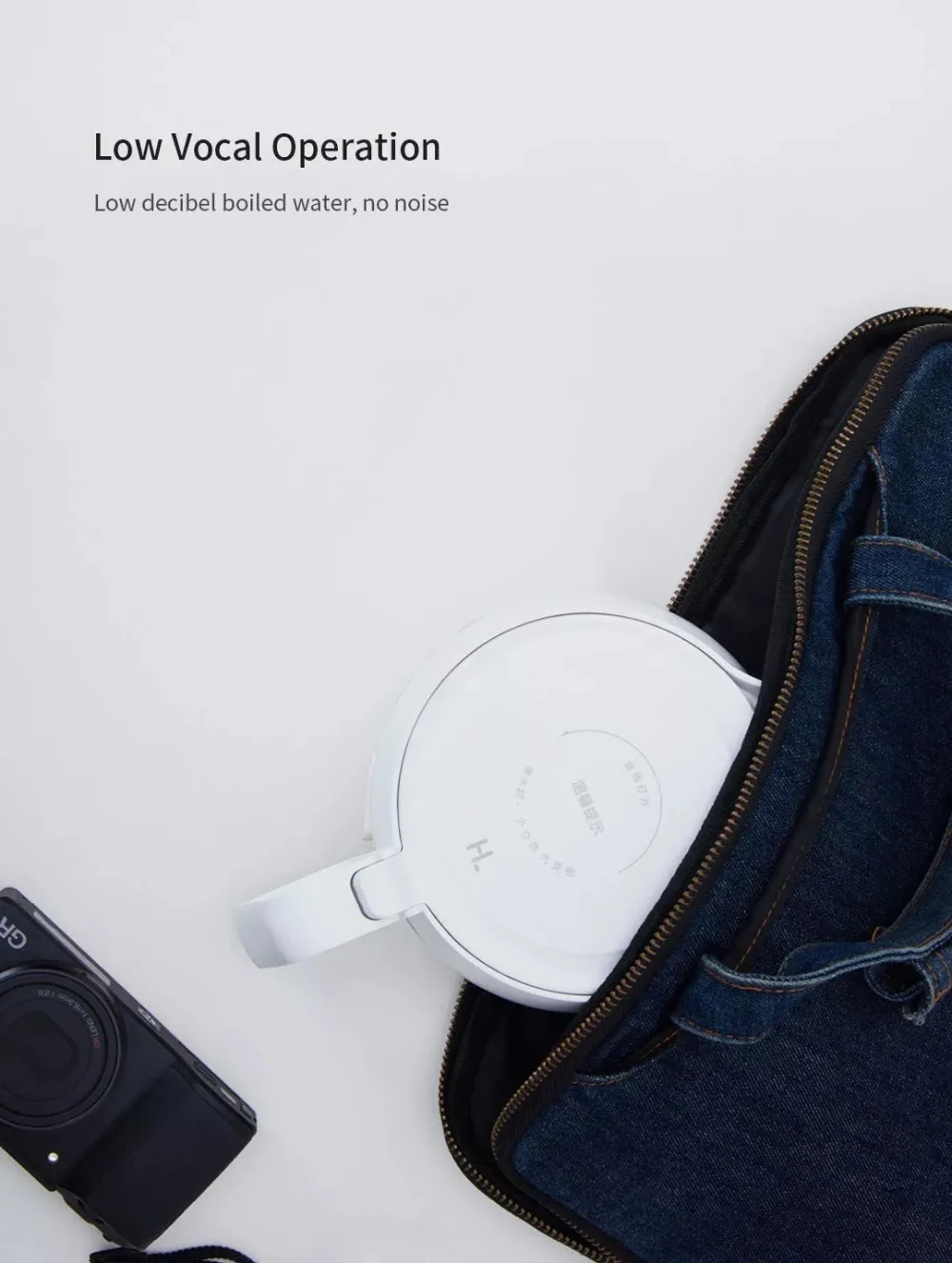 Складной электрический чайник Xiaomi HL, 1л, ручной нагрев, электрический чайник для воды, авто защита от помех, дорожный чайник