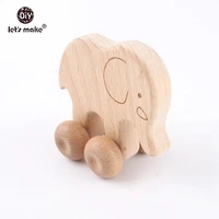 lets make beech wooden animals 10pcs dogs car cartoon eleohant montessori toys for children teething car seat wholesal baby toy