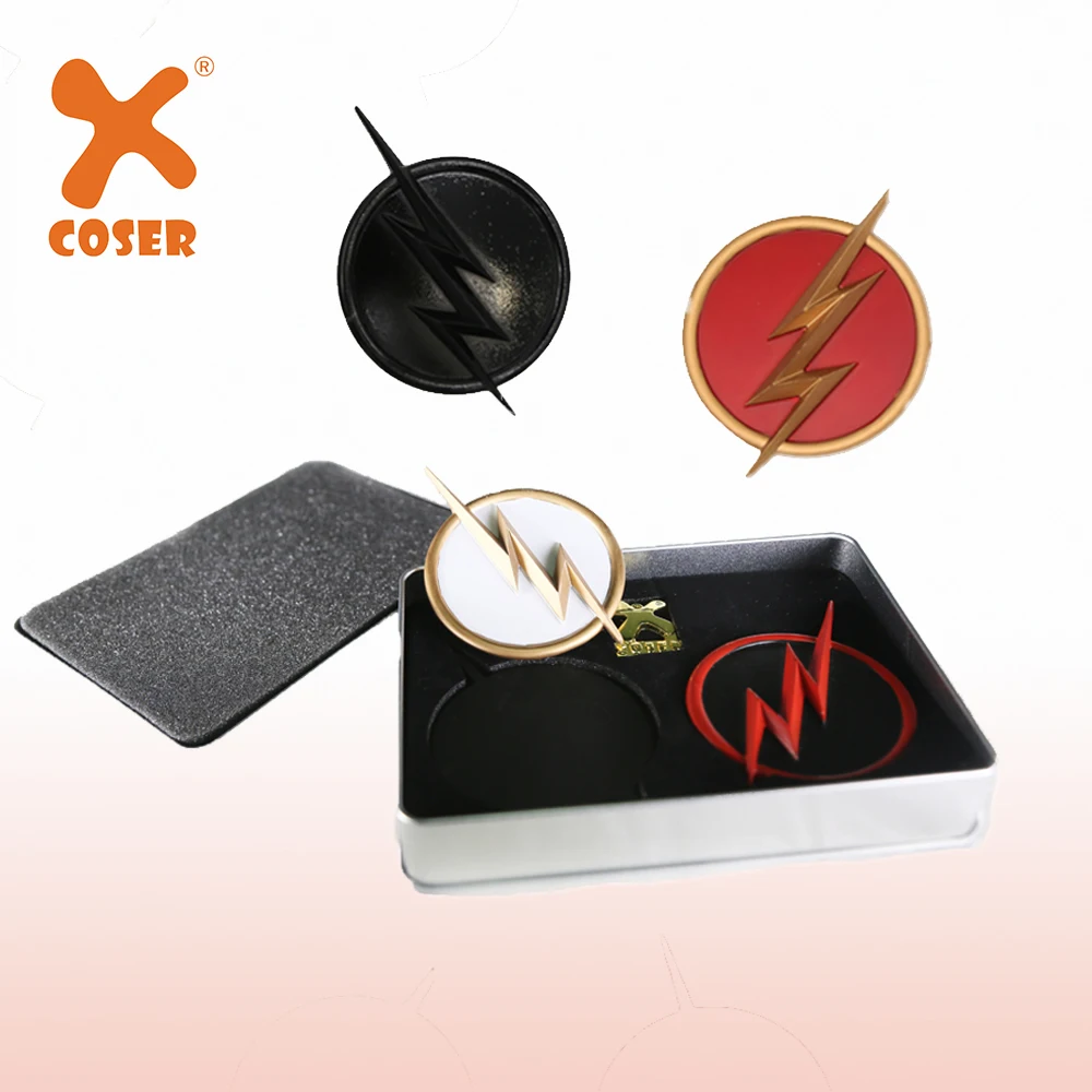 XCOSER флэш фильм серии логотип флэш человек значок 4 комплекта реквизит-аксессуары высококачественный значок из сплава Хэллоуин косплей вечерние подарки