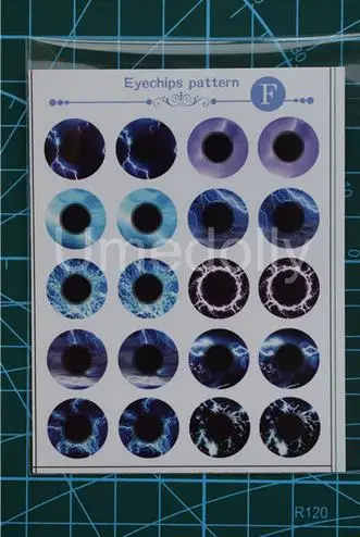 1pcs eye pattern F DIY модифицированный глазной чип шаблон бумаги бесшовный подходит тонкий стеклянный глазной чип s для Blyth куклы наглазники аксессуары в виде глазного яблока - Цвет: 1pcs eye pattern F