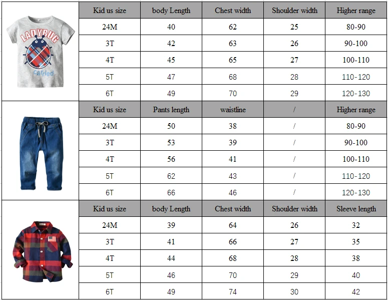 

Kids Cloths Cartoon Short Sleeve T Shirt For Boys + Red Plaid Long Sleeve Shirt Kids Blouse With Jeans For Boys 3piece Set