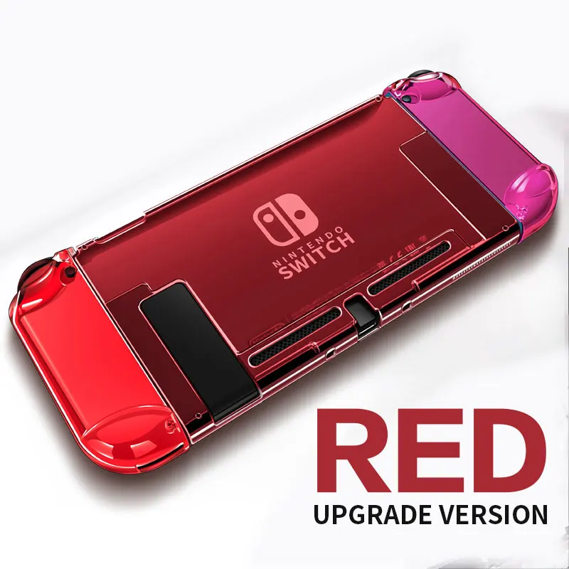 Red Жесткий прозрачный защитный чехол(ошибка) для Nintendo Switch Shell Funda прозрачный съемный защитный чехол Чехлы с кристаллами для Dockable - Цвет: Red