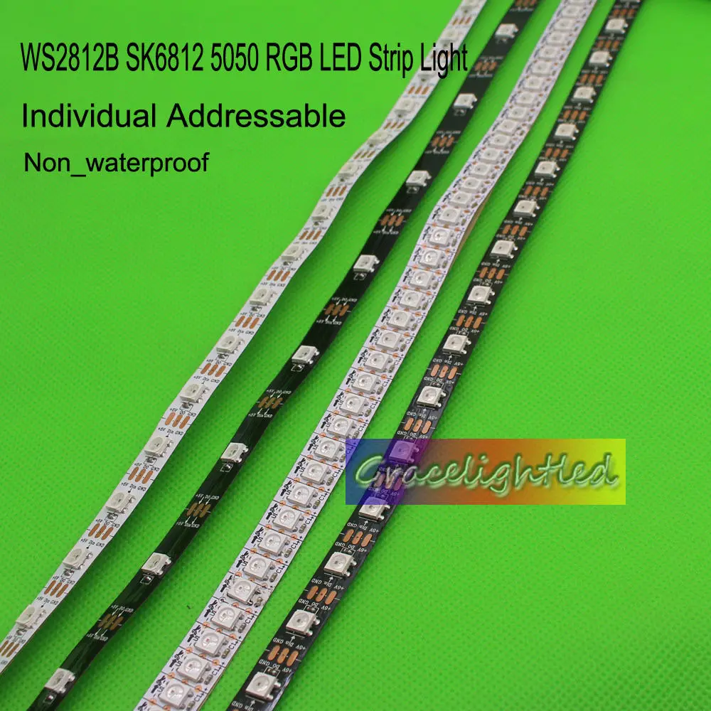 WS2812B 5050 RGB Светодиодные ленты 5 м 150 300 светодиодный s 144 30 светодиодный/M