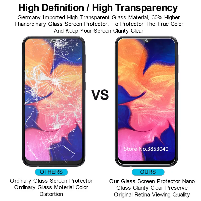 Закаленное стекло 9H 2.5D для SAMSUNG Galaxy A60 A70 A80 A90 2019 Защитная пленка экрана A10 A20 A30 A40 A50