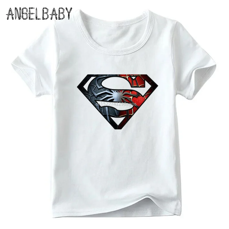 Детская футболка с принтом Супергероя человека паука летние белые топы