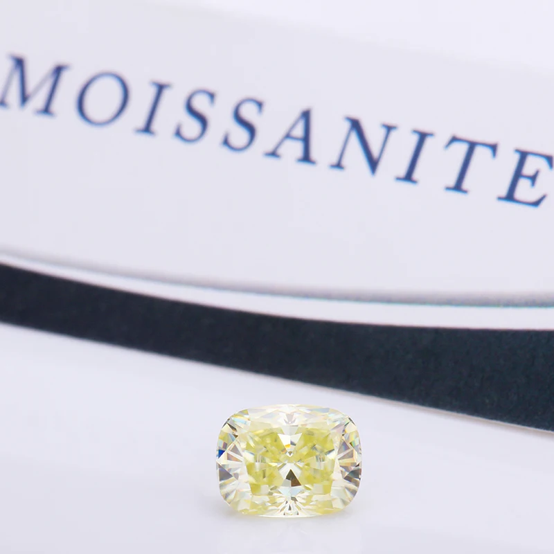 Прямоугольные бусины моисанита 7*5 мм 1ct желтые высококачественные