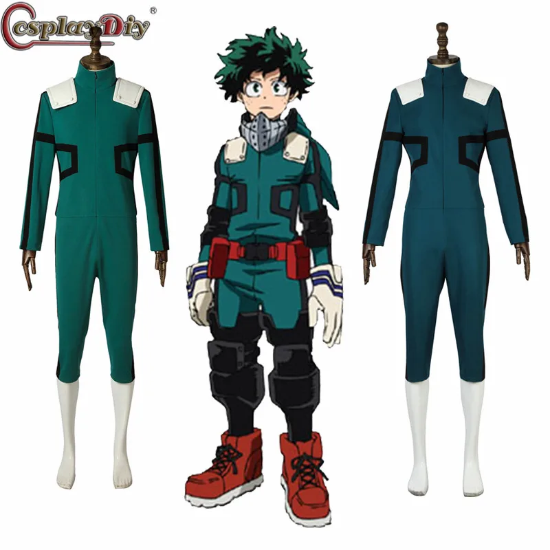 

Anime My Hero Academia 3 Boku no Hero Academia Cosplay Izuku Midoriya Battle Jumpsuit Costume Deku Green Suit Halloween Outfits