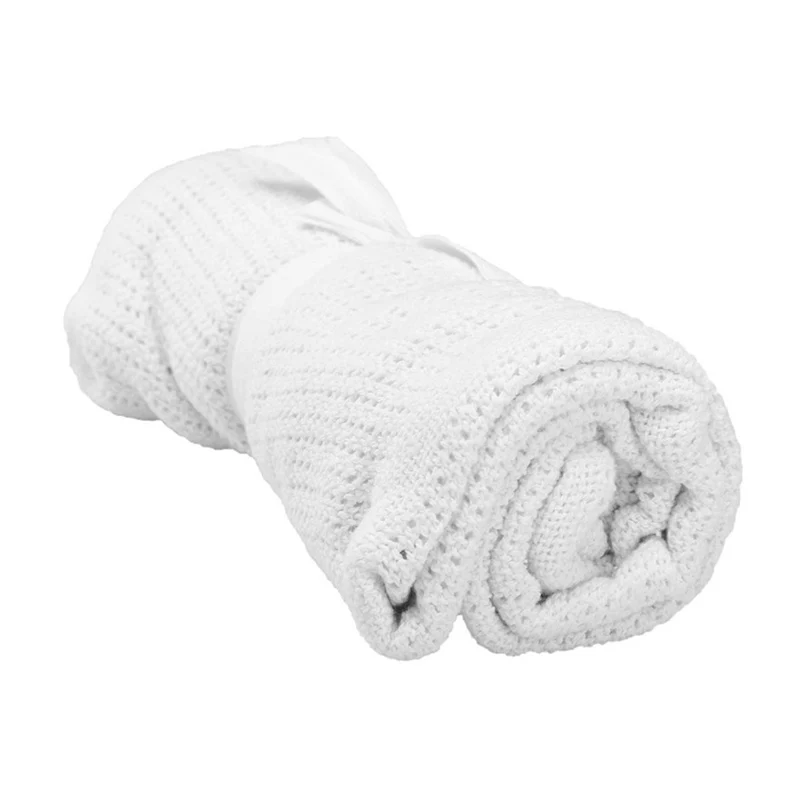 

Hot Selling Newborn Baby Blankets Super Soft Cotton Crochet Prop Crib Casual Sleeping Bed Supplies Hole Wrap