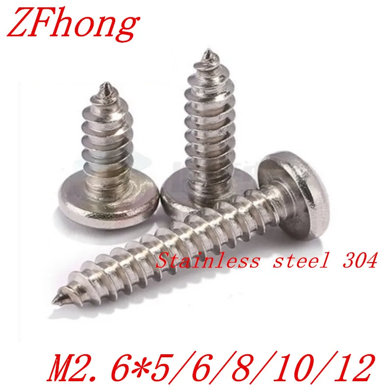 

500 шт. M2.6 * 5/6/8/10/12/14 2,6 мм нержавеющая сталь электронный винт крестообразный утопленный крестообразный Винт с круглой головкой