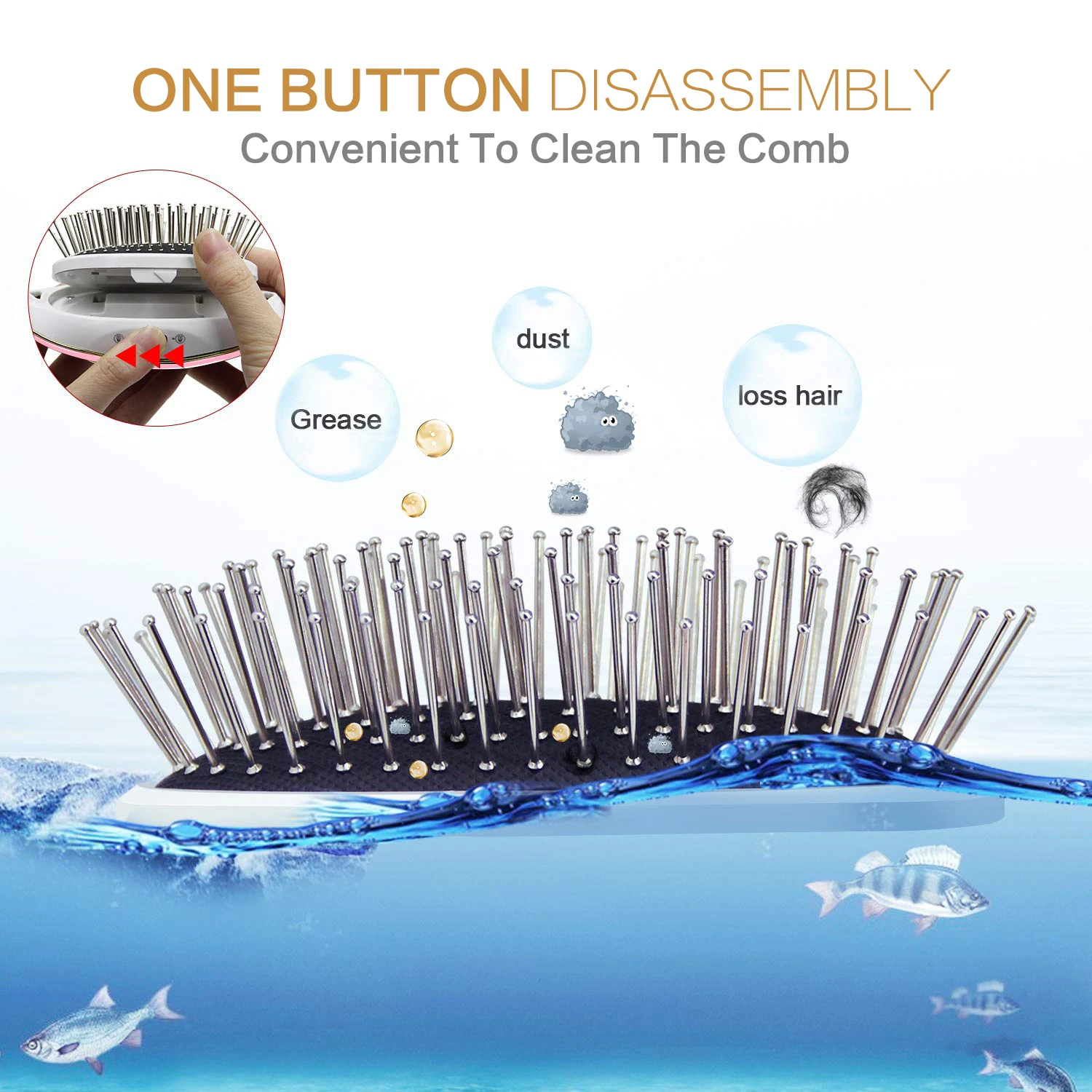 

Portable Electric Massage Comb Negative Ions Hair Comb Wireless Modeling Styling Magic Ionic Electric Waterproof Hair brush