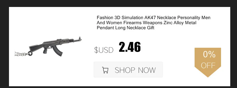 Мода 3D моделирование AK47 ожерелье индивидуальность мужчин и женщин оружие оружия цинка Подвеска из легированной стали длинное ожерелье подарок