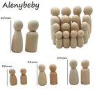 Креативная игрушка, 8 шт., деревянные человечки, ручная роспись, куклы, поделки, граффити, деревянный человек, твердый, жесткий, разные размеры, для детей