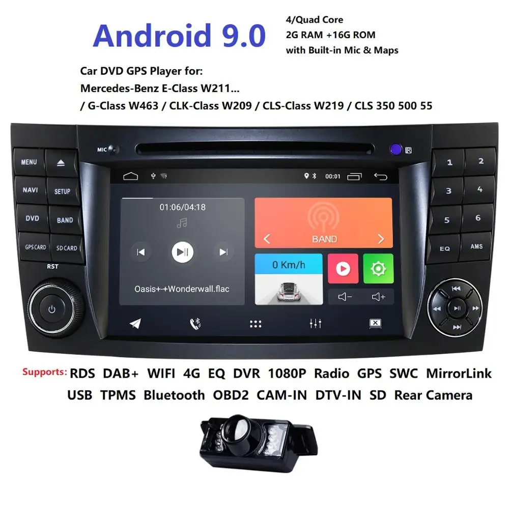 Автомобильный dvd-плеер Android для Mercedes Benz W211 W463 W209 W219 2002-2009 поддержка зеркального соединения видео выход wifi DVR камера заднего вида