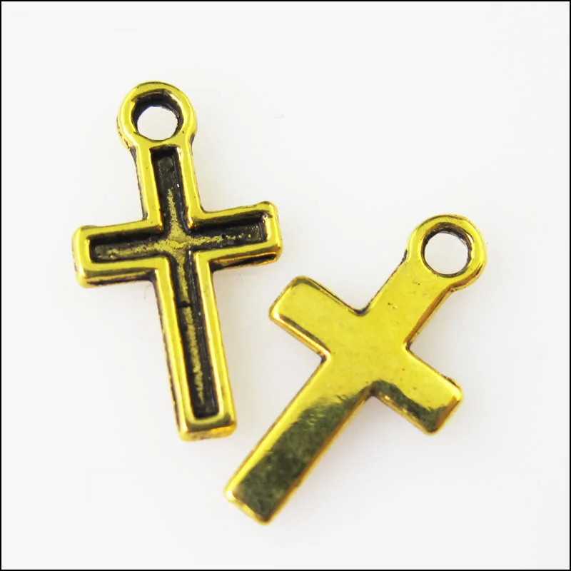 Новый 120 шт. золото под старину Цвет Крошечный крест подвески 8x15mm|Шармы| |