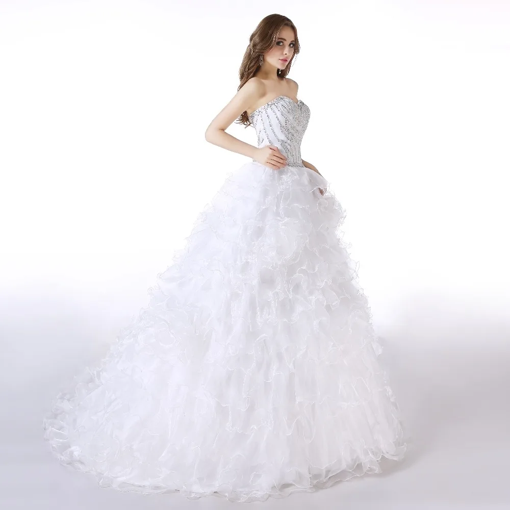 Forevergracedress 2017 реальные фотографии Белый Quinceanera платье с длинным Стразы спинки