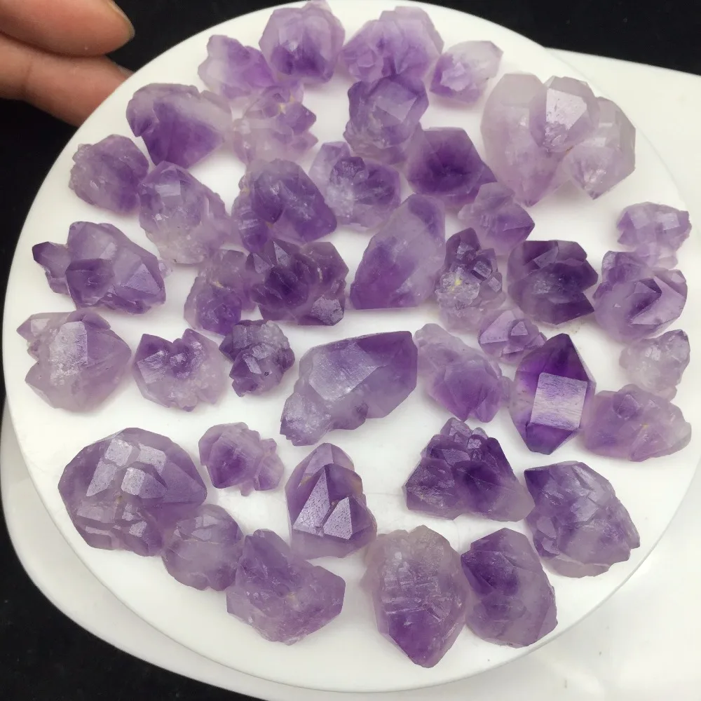 Сегодня Дело 40 шт. натуральный аметист прозрачный кристалл Целебный Камень pedras