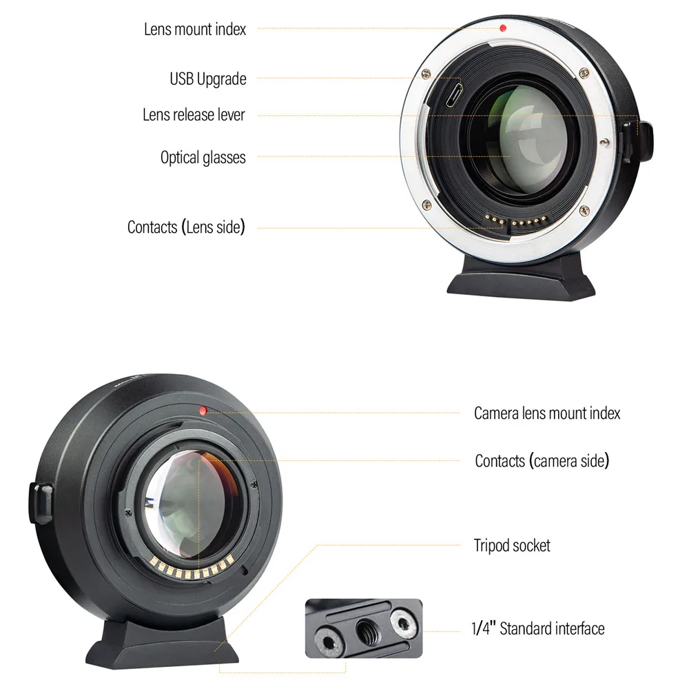 Адаптер для объектива Viltrox с автофокусом 0 71x Canon EF FUJIFILM Fuji X Mount камеры креплением