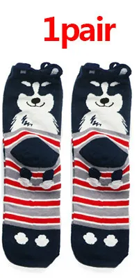 1pair 1/2/3pairs Cute Animal Socks for Women Men 3D Ears Dog Socks with Print Art Socks Winter Autumn Kawaii Socks Warm Sokken Meias - Цвет: 1pair