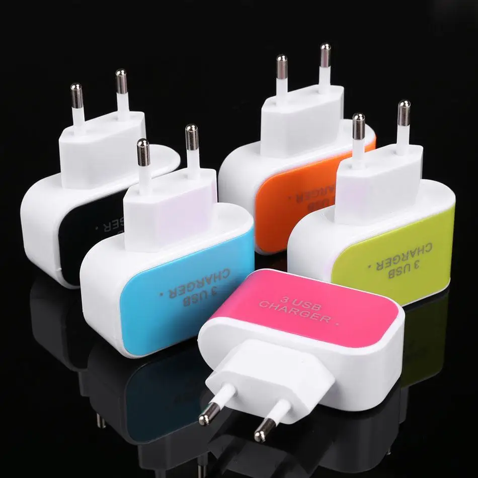 EU/US вилка настенное зарядное устройство адаптер 3 порта USB для путешествий AC s