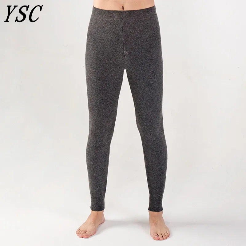 YUNSHUCLOSET новый стиль мужские кашемировые шерстяные теплые брюки трикотажные