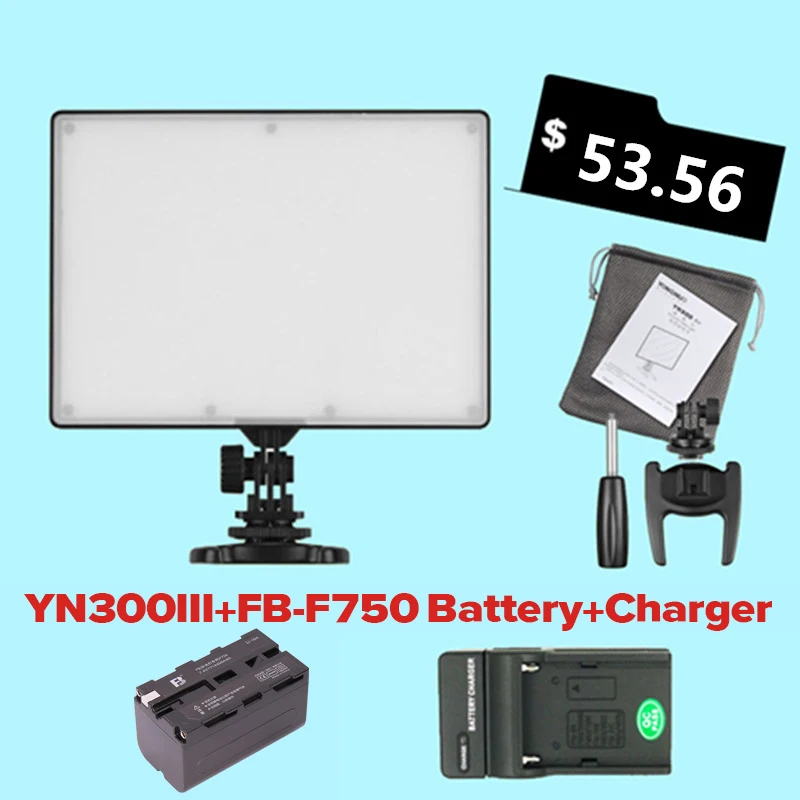 Ulanzi YONGNUO YN300 YN 300 светодиодный светильник для видеокамеры 3200 5500K с NP F750