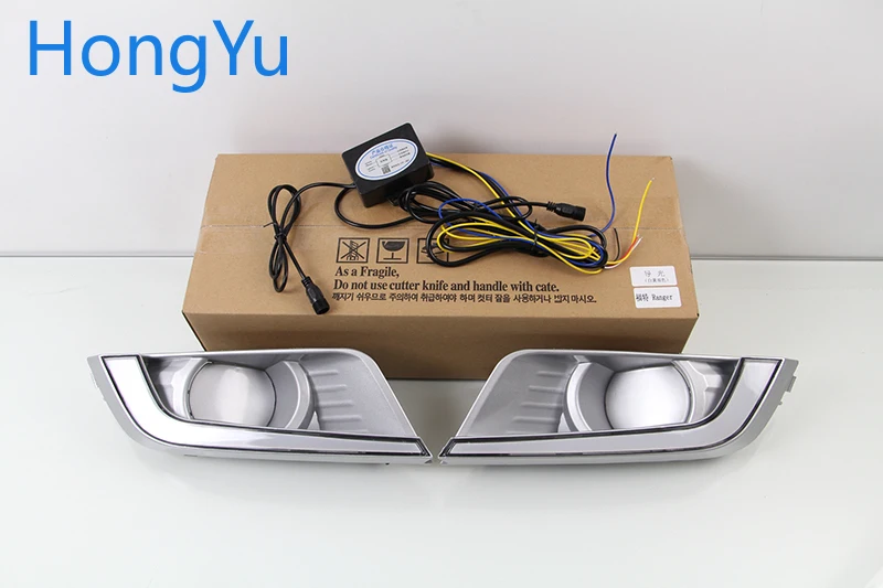 Мигающий светодиодный DRL Дневной светильник s для Ford Ranger 2015 2016 2017 2018 с желтым