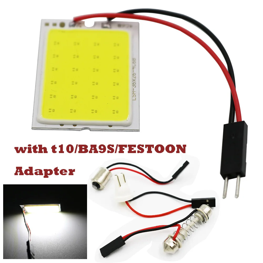 

YSY 2sets LED Car BA9S Bulb Dome Lights COB Interior Reading Lamps T10 24SMD Super Bright High Quality Car-styling DC 12V
