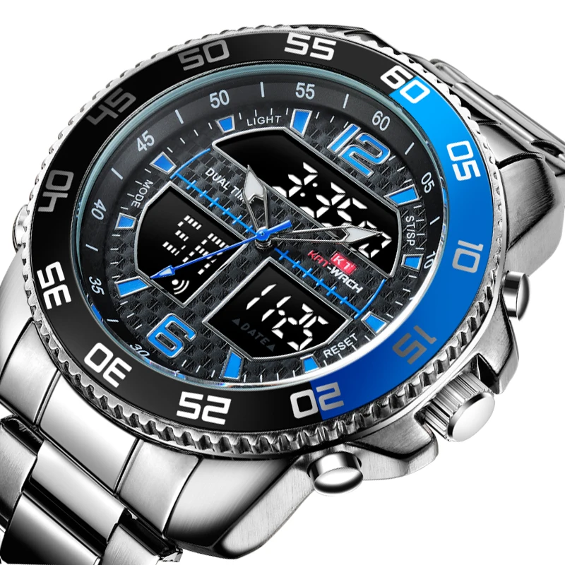 Модные мужские часы креативные бизнес с хронографом кварцевые из нержавеющей