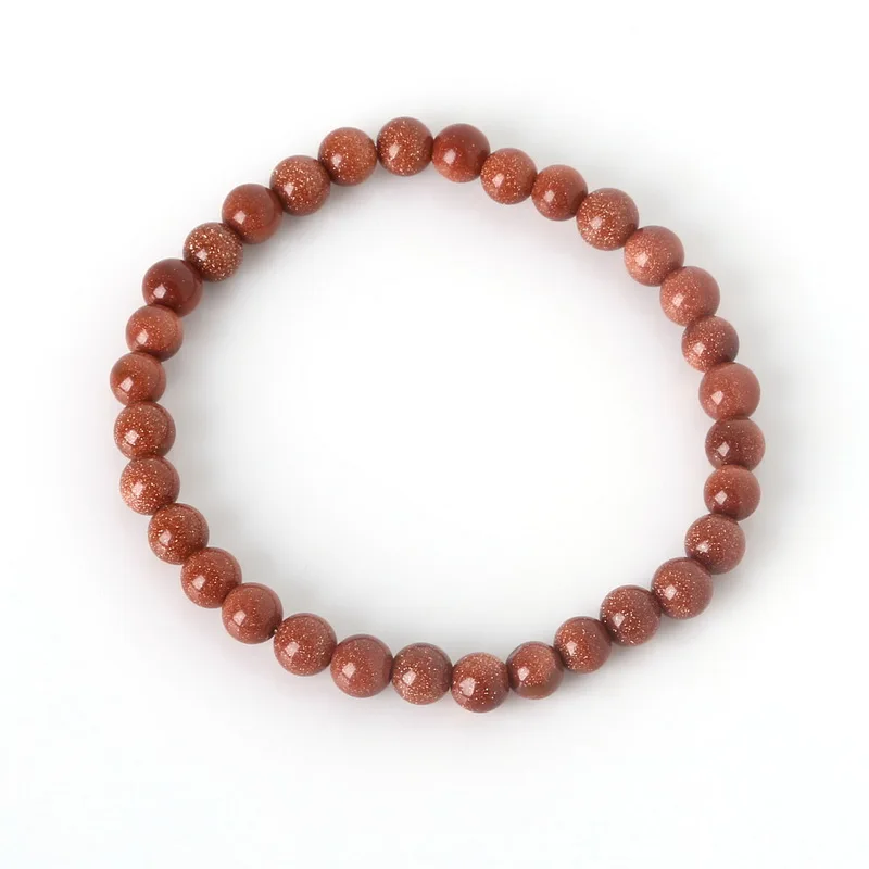 Лидер продаж браслет из натурального камня с золотым песком 6 мм эластичным