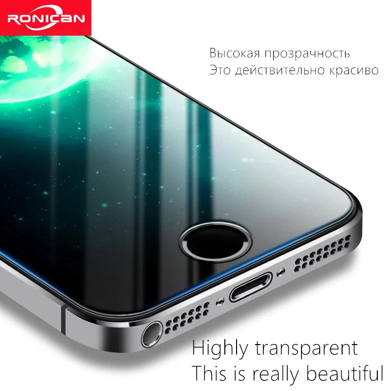 RONICAN 2.5D прозрачное закаленное стекло с покрытием для iPhone 5 5s 5c SE Взрывозащищенная