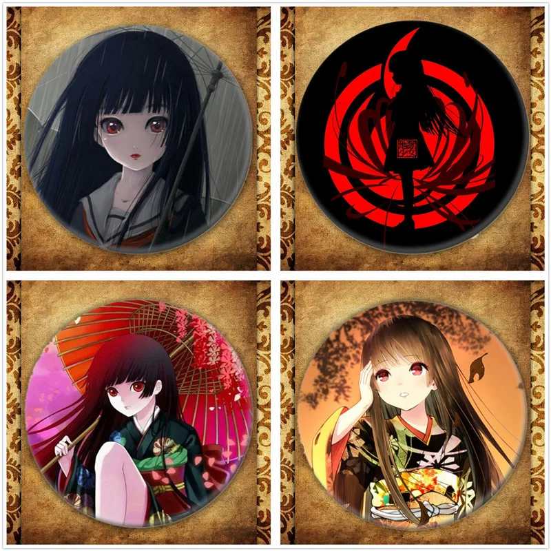 Японское аниме Jigoku Shojo Mioyosuka бейдж с дисплеем модная мультяшная фигурка Hello Girl Enma Ai