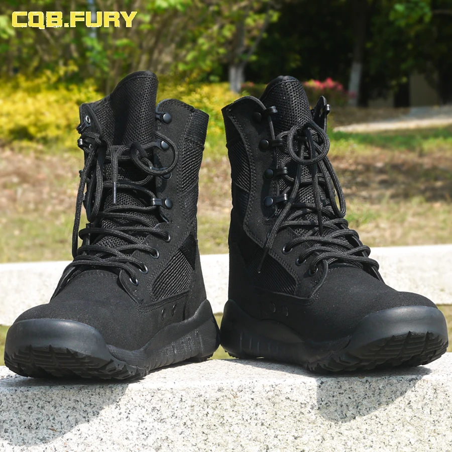 Мужские армейские ботинки CQB.FURY дышащие тактические с сеткой на шнуровке супер