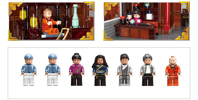 Создатель город street view moc building block Chinatown китайский хостел assemable Модель Цифры кирпичи игрушечные лошадки коллекция для подарки