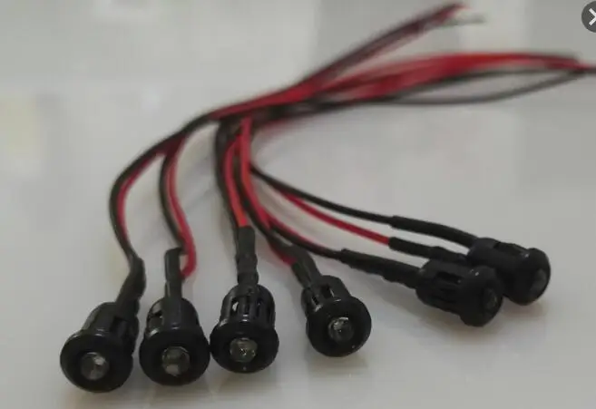 Белый 3 мм Предварительно проводной LED Диоды с 12 В резисторы и дополнительный