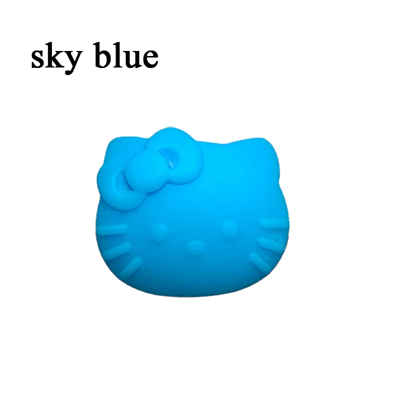 sky blue 10 шт. мультфильм hello kitty Силиконовые Бусины, детский силиконовый Прорезыватель бусины для малышей, BPA бесплатно - Цвет: sky blue