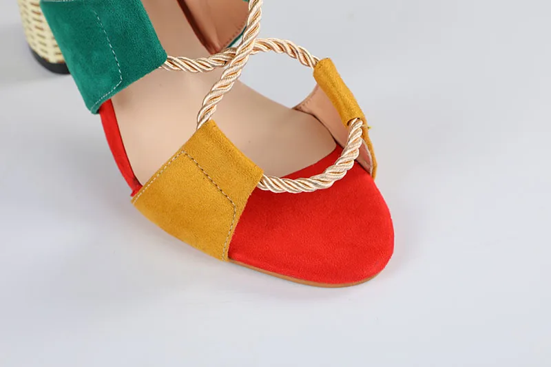 Sandalias mujer; коллекция года; Летние эспадрильи; женские босоножки; сандалии-гладиаторы на каблуке с открытым носком; Босоножки на платформе со шнуровкой из пеньки