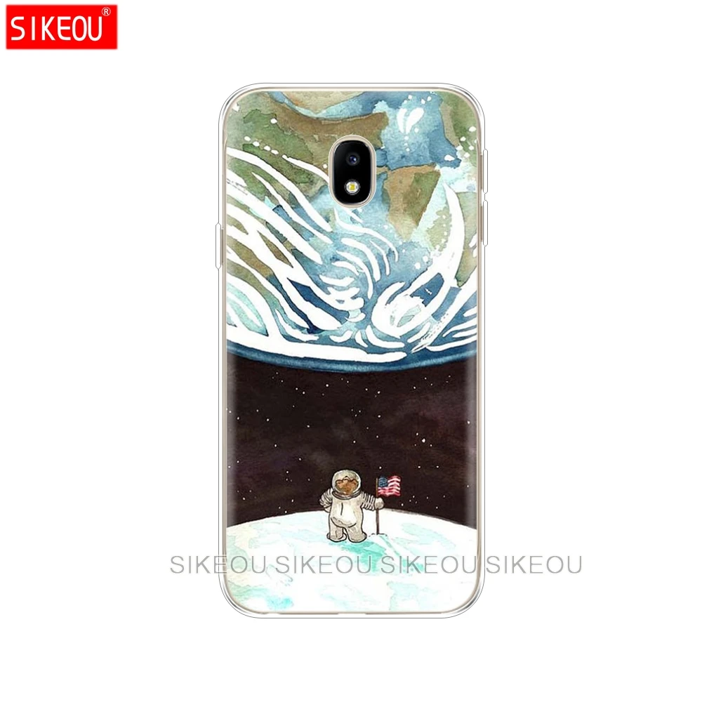 Силиконовый чехол для телефона Samsung Galaxy J3 J5 J7 2017 J330 J530 J730 PRO j2 2018 Космос луна черный