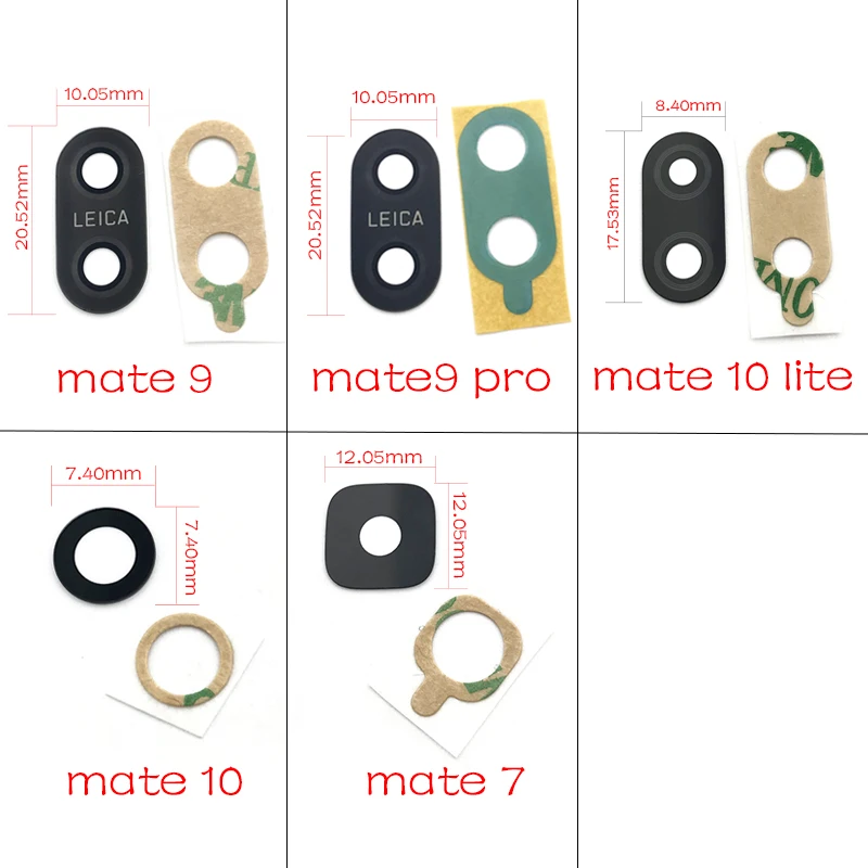 Стеклянный объектив задней камеры с клеем для Huawei Mate 10 Lite 20 20X 9 Pro 30 Honor 9i Nova 2i 8 Se