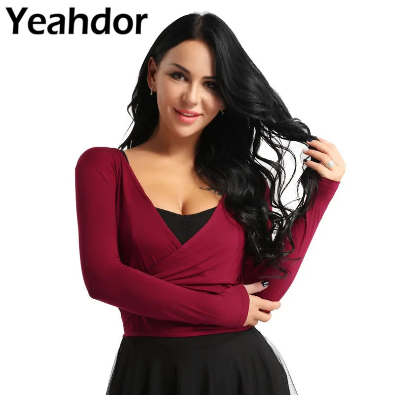 Женский топ для латиноамериканских танцев с длинным рукавом накидка открытый