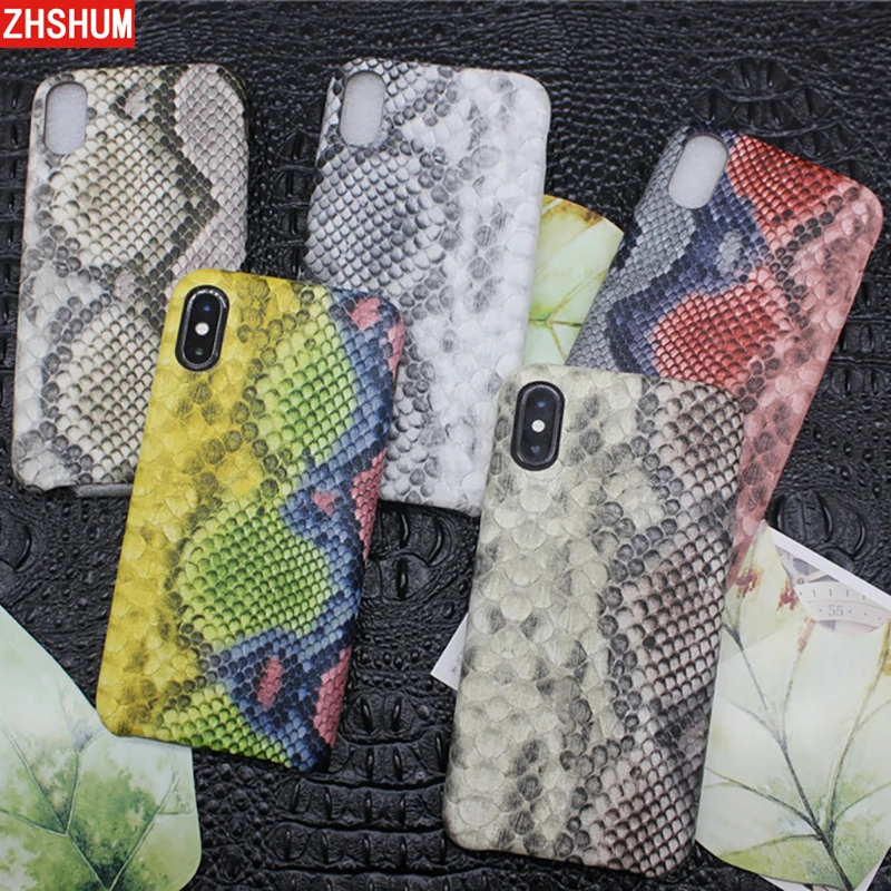 Роскошный чехол из змеиной кожи для Iphone XS MAX XR X 7 искусственной питона полное