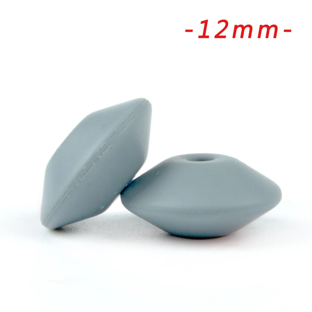12mm dimgray LOFCA 100 шт. силиконовые бусины в форме чечевицы 12/15 мм Силиконовые Бусины россыпью детский прорезыватель BPA микроволновых печей DIY бусины для ожерелье-прорезыватель - Цвет: 12mm dimgray