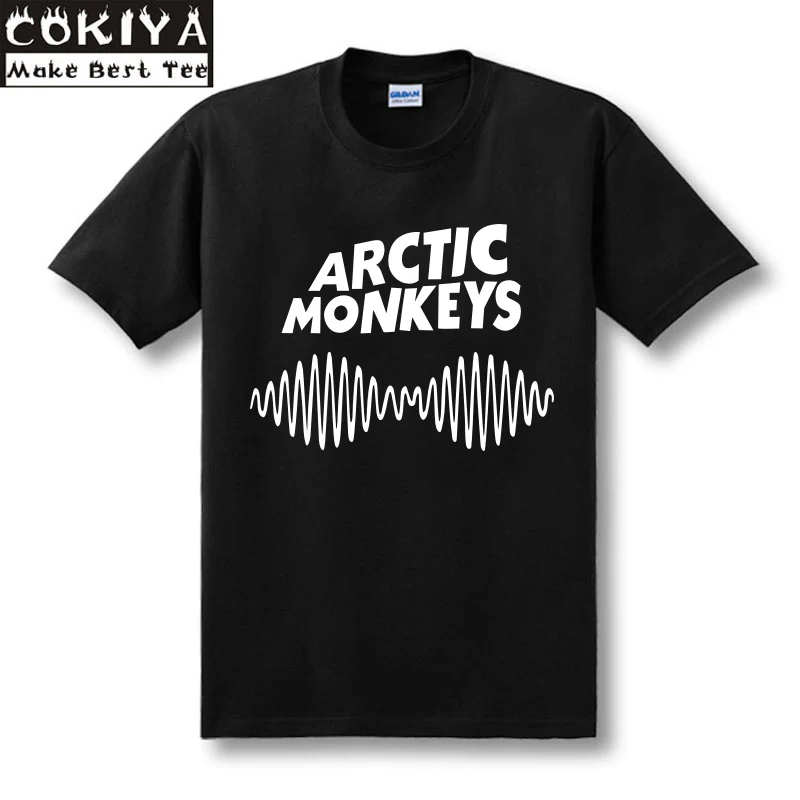 Футболка arctic monkeys 100% хлопок Мужская черная футболка с коротким рукавом на заказ