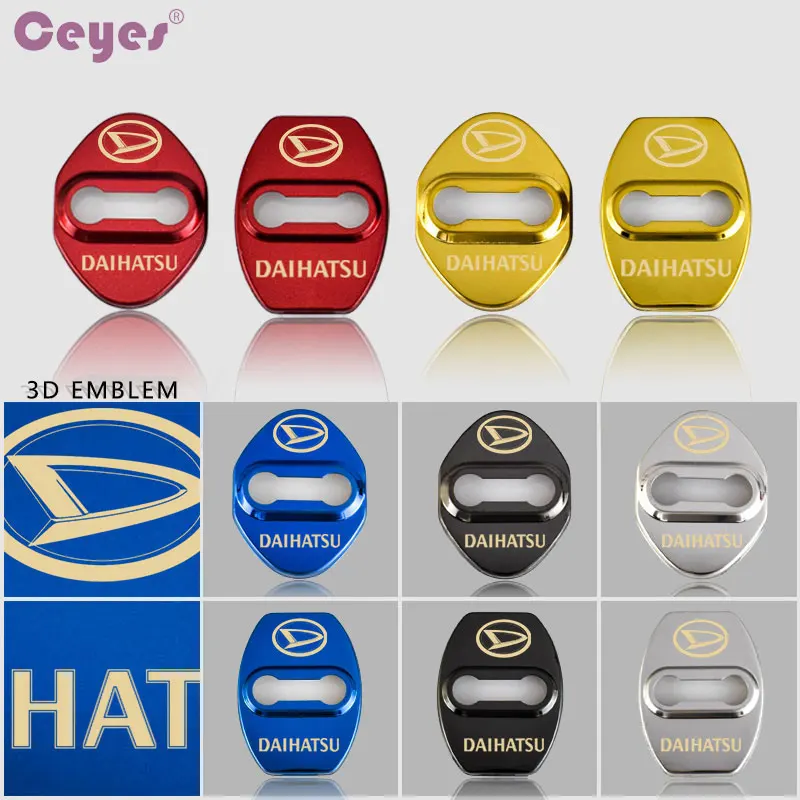 

Ceyes Stainless Steel Auto Door Lock Cover 3D Car Styling Case For Daihatsu Terios Charade Mira Car-Styling Sticker Accessories