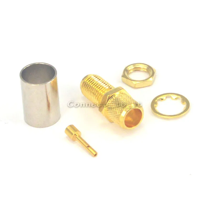 SMA Female Jack Goldplated Straight Adapter Connector Bulkhead Crimp for RG6 Cable | Обустройство дома