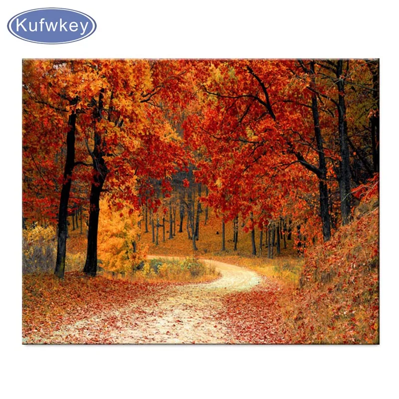 

Full Square/Round Drill 5D DIY Diamond Painting Red Forest Landscape Embroidery Cross Stitch 3d Home Decor diamond mosaic kits
