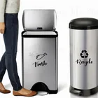 Виниловая наклейка на мусорное ведро, вывеска для мусора, съемные наклейки для домашней кухни, логотип на мусорное ведро, фотообои AC258