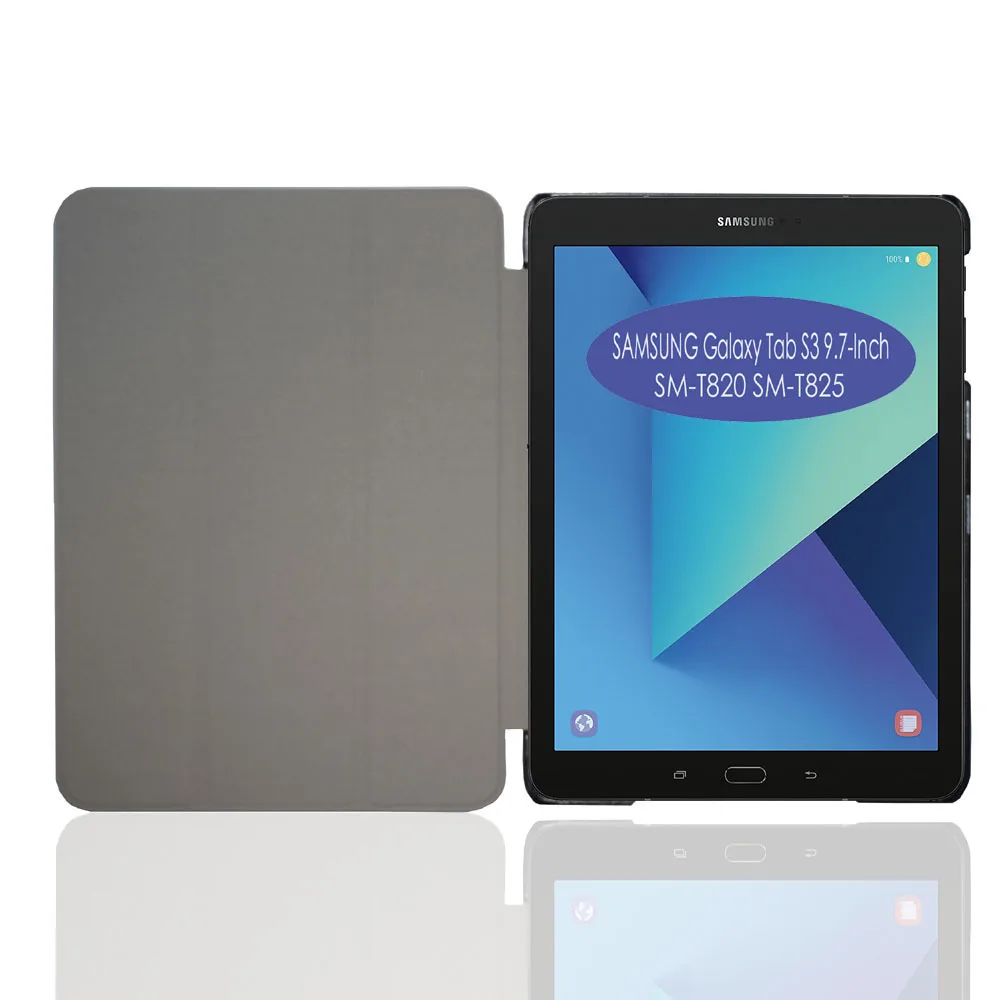 3 складной чехол для Samsung Galaxy Tab S3 9 7 чехол-ультратонкий (полиуретан) с откидной