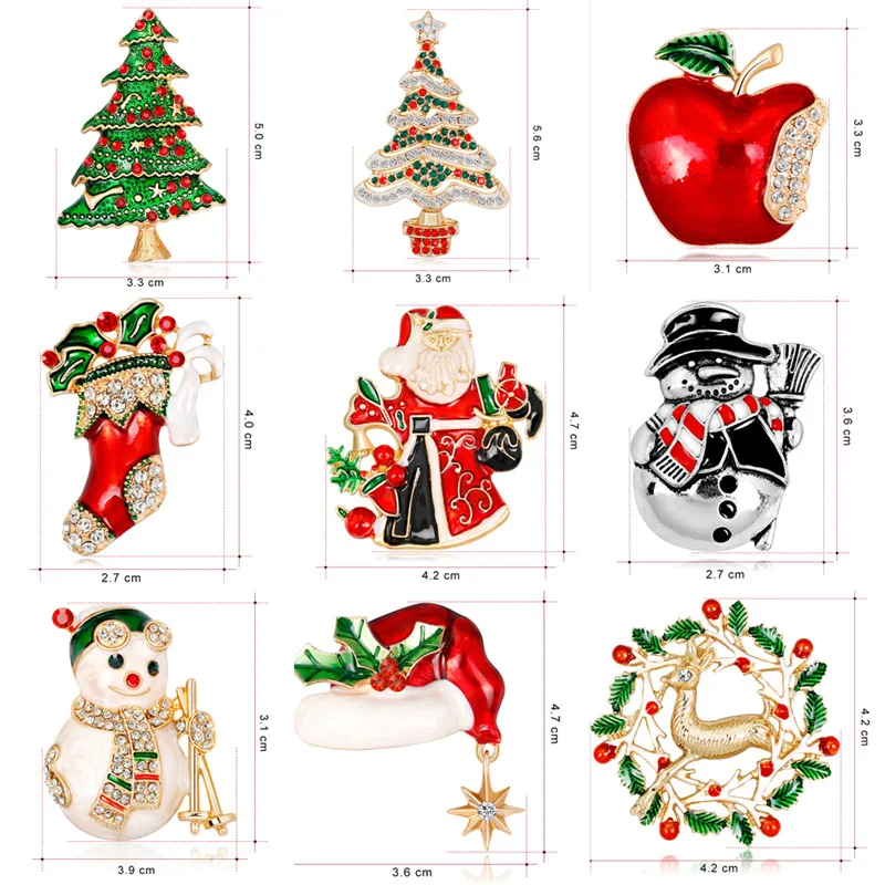 Рождественская эмалированная брошь дерево красивая красная обувь Сапожок